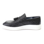 Woven Texture Tassel Loafer Sneaker // Black (Euro: 41)