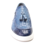 Woven Texture Tassel Loafer Sneaker // Blue (Euro: 43)