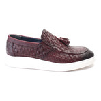 Woven Texture Tassel Loafer Sneaker // Bordeaux (Euro: 44)