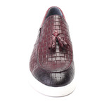 Woven Texture Tassel Loafer Sneaker // Bordeaux (Euro: 40)