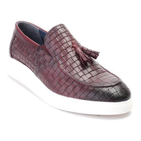 Woven Texture Tassel Loafer Sneaker // Bordeaux (Euro: 41)