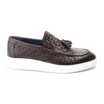 Woven Texture Tassel Loafer Sneaker // Brown (Euro: 42)