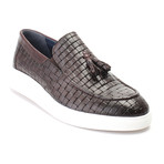 Woven Texture Tassel Loafer Sneaker // Brown (Euro: 42)