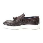 Woven Texture Tassel Loafer Sneaker // Brown (Euro: 43)