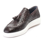 Woven Texture Tassel Loafer Sneaker // Brown (Euro: 41)