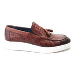 Woven Texture Tassel Loafer Sneaker // Tobacco (Euro: 40)