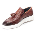 Woven Texture Tassel Loafer Sneaker // Tobacco (Euro: 41)