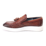 Woven Texture Tassel Loafer Sneaker // Tobacco (Euro: 45)