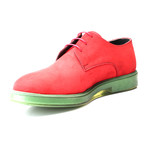 Contrast Sole Lace-Up Suede Derby // Red (Euro: 43)