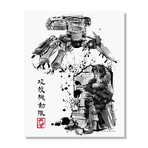 Major Vs Tank Sumi-E (24"H x 16"W x 1.5"D)