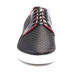 Woven Contrast Piped Derby Sneaker // Black (Euro: 43)