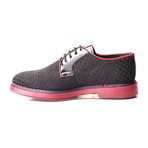 Woven Contrast Piped Contrast Sole Derby // Black (Euro: 45)