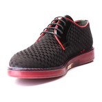 Woven Contrast Piped Contrast Sole Derby // Black (Euro: 45)