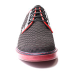 Woven Contrast Piped Contrast Sole Derby // Black (Euro: 40)