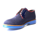 Woven Contrast Piped Contrast Sole Derby // Dark Blue (Euro: 45)