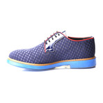 Woven Contrast Piped Contrast Sole Derby // Dark Blue (Euro: 44)