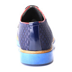 Woven Contrast Piped Contrast Sole Derby // Dark Blue (Euro: 44)