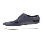 Mixed Textured Wingtip Derby Sneaker // Dark Blue (Euro: 45)