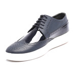 Mixed Textured Wingtip Derby Sneaker // Dark Blue (Euro: 40)