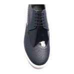 Mixed Textured Wingtip Derby Sneaker // Dark Blue (Euro: 40)