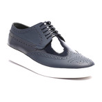 Mixed Textured Wingtip Derby Sneaker // Dark Blue (Euro: 44)