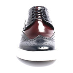 Patent Wingtip Derby Sneaker // Dark Blue + Bordeaux (Euro: 44)