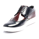 Patent Wingtip Derby Sneaker // Dark Blue + Bordeaux (Euro: 40)