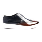 Patent Wingtip Derby Sneaker // Dark Blue + Brown (Euro: 41)