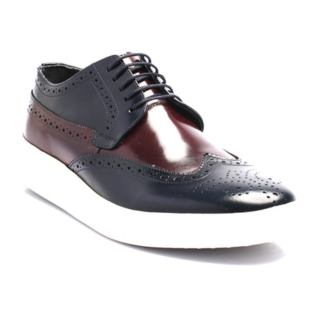 Patent Wingtip Derby Sneaker // Dark Blue + Bordeaux (Euro: 40)