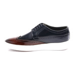 Patent Wingtip Derby Sneaker // Dark Blue + Brown (Euro: 42)