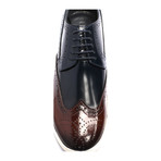 Patent Wingtip Derby Sneaker // Dark Blue + Brown (Euro: 45)