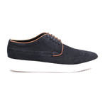 Suede Contrast Piped Wingtip Derby Sneaker // Dark Blue Suede (Euro: 42)