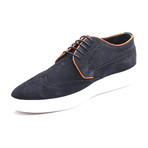 Suede Contrast Piped Wingtip Derby Sneaker // Dark Blue Suede (Euro: 45)