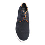 Suede Contrast Piped Wingtip Derby Sneaker // Dark Blue Suede (Euro: 41)