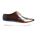 Patent Wingtip Derby Sneaker // Tobacco + Dark Blue (Euro: 42)