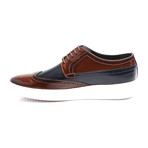 Patent Wingtip Derby Sneaker // Tobacco + Dark Blue (Euro: 44)