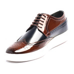 Patent Wingtip Derby Sneaker // Tobacco + Dark Blue (Euro: 44)