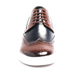 Patent Wingtip Derby Sneaker // Tobacco + Dark Blue (Euro: 43)