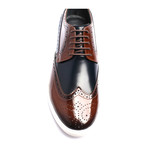 Patent Wingtip Derby Sneaker // Tobacco + Dark Blue (Euro: 40)