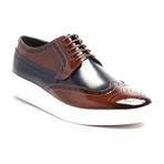 Patent Wingtip Derby Sneaker // Tobacco + Dark Blue (Euro: 40)