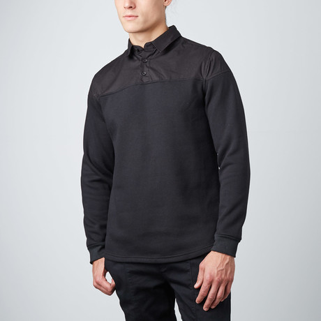 Sever Pullover Button-Up Sweater // Black (S)