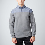 Sever Pullover Button-Up Sweater // Blue Chambray (S)