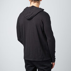 Moda Hooded Henley // Black (S)