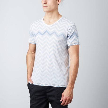 Chevron V-Neck Tee // Navy (S)