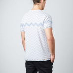 Chevron V-Neck Tee // Navy (M)