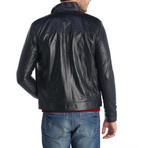Ladik Leather Jacket // Navy Blue (M)