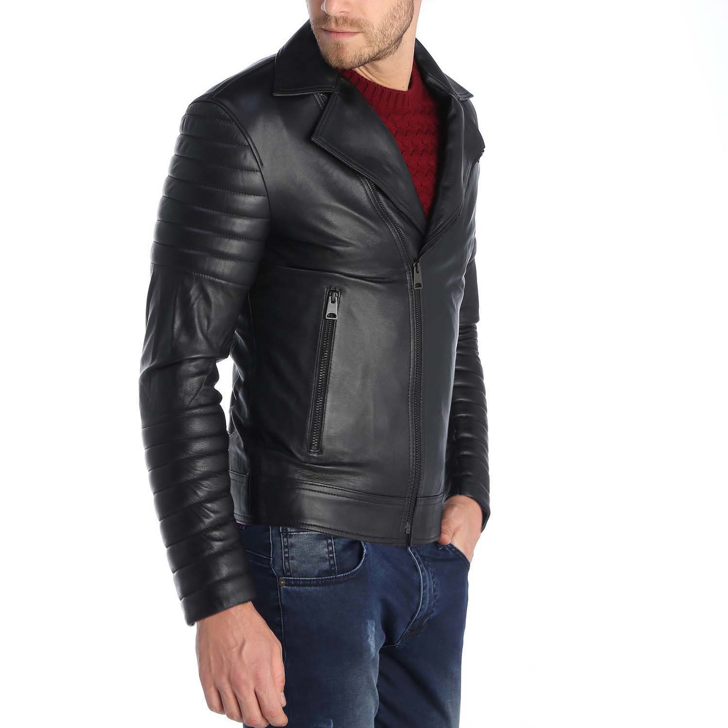 Atakent Leather Jacket // Black (S 