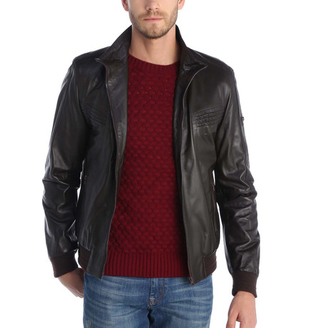 Kale Leather Jacket // Brown (S)
