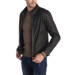 Caldıran Leather Jacket // Anthracite (XL)