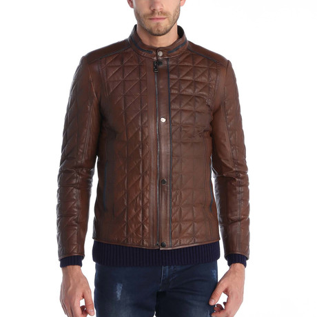 Ozalp Leather Jacket // Brown (S)
